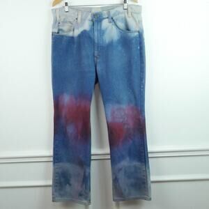 Vintage Levis Orange Tab Bootcut Jeans 37" x 30" Tie Dye Hippy Western Patriotic